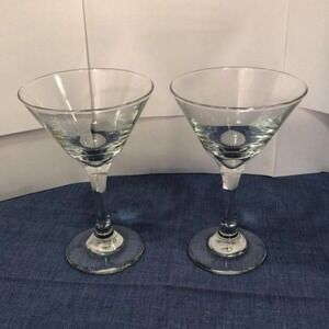 Set‎ of 2 Martini Glasses Cocktail Barware Drinkware